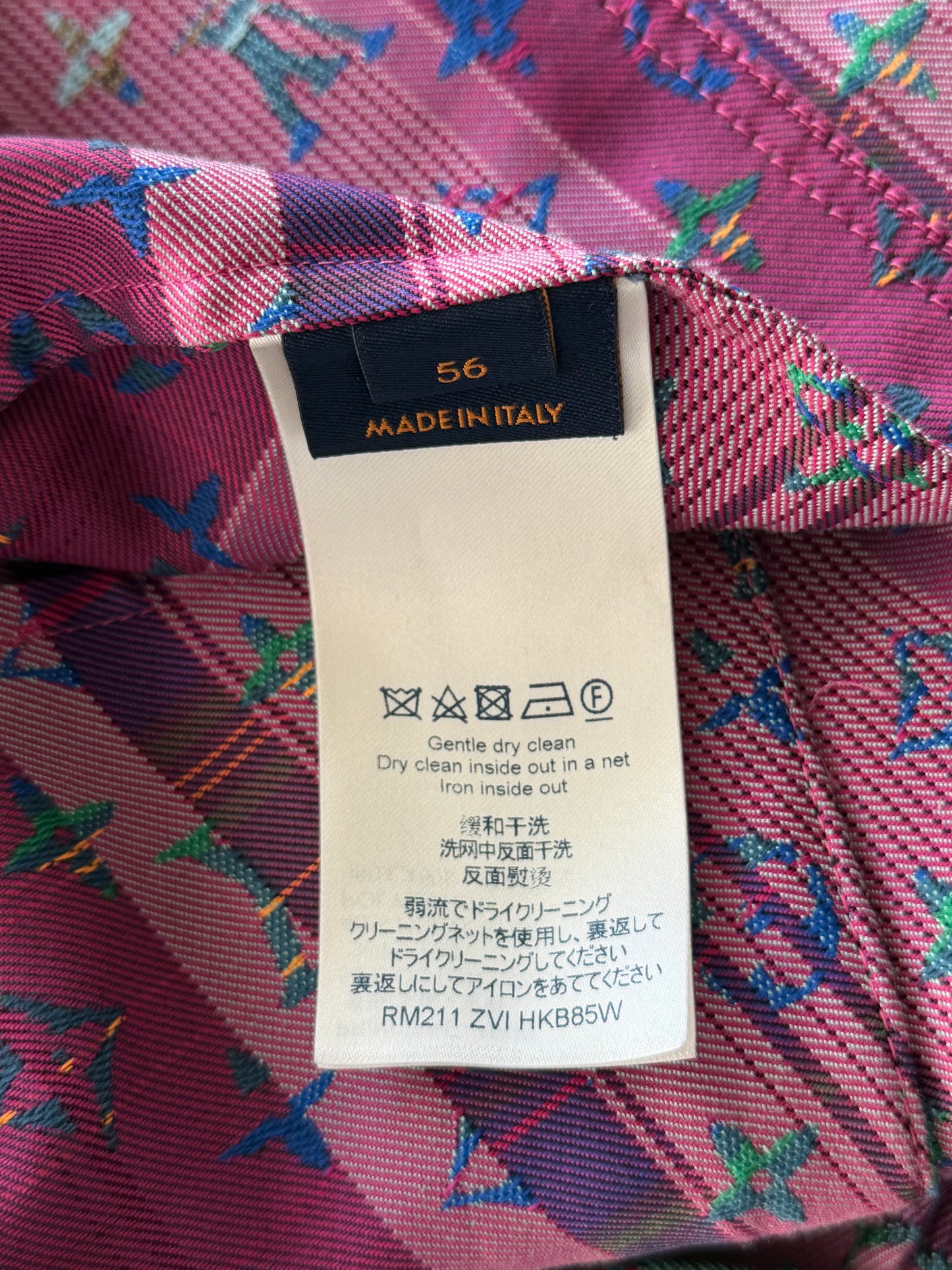 Louis Vuitton Multicolor Plaid & Pink Monogram Windbreaker