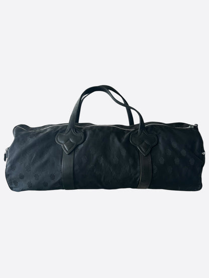 Chrome Hearts Black Nylon & Leather Jacquard Duffel Bag