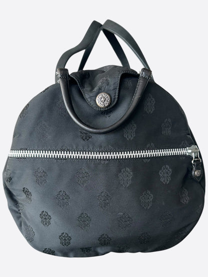 Chrome Hearts Black Nylon & Leather Jacquard Duffel Bag