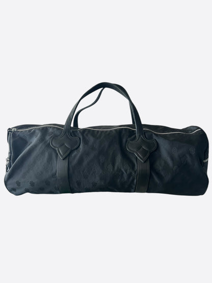 Chrome Hearts Black Nylon & Leather Jacquard Duffel Bag