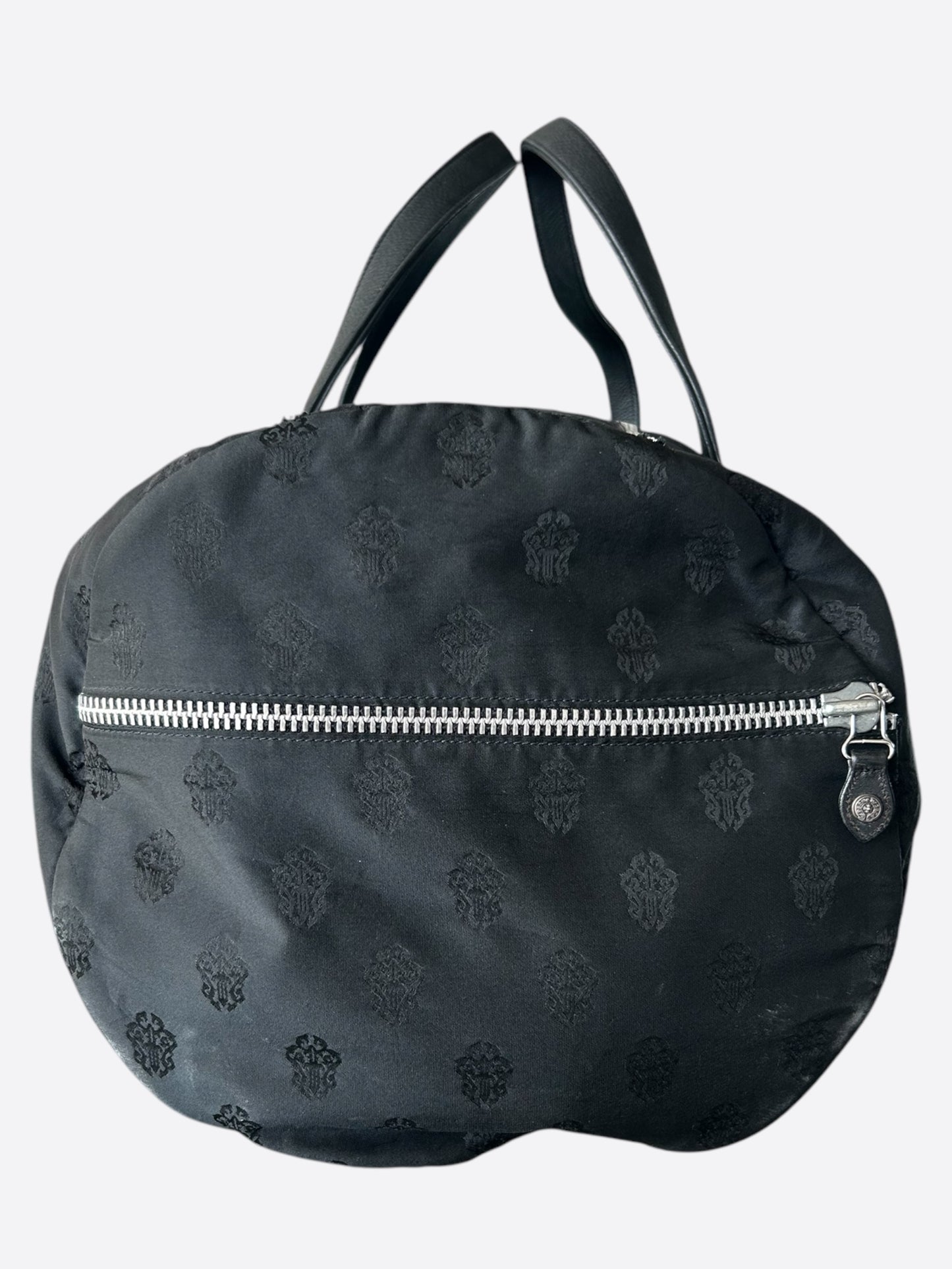 Chrome Hearts Black Nylon & Leather Jacquard Duffel Bag