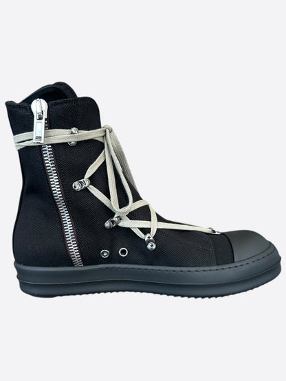 Rick Owens Black Hexagram High Top Sneakers