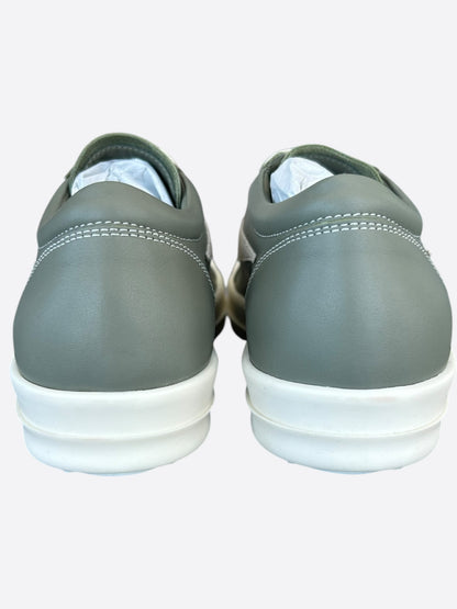 Rick Owens Green & White Vintage Low Sneakers