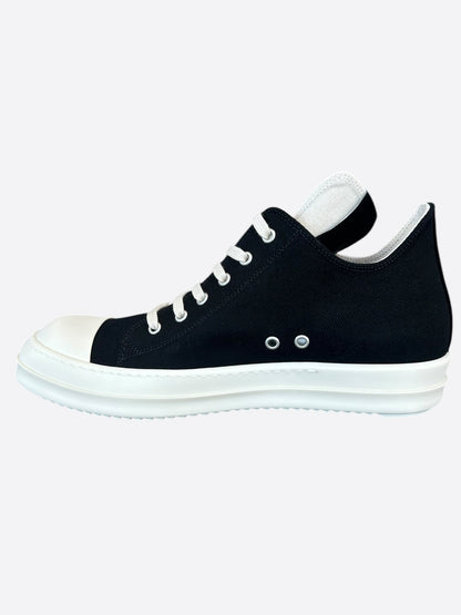 Rick Owens Black & White Hollywood Low Top Sneakers