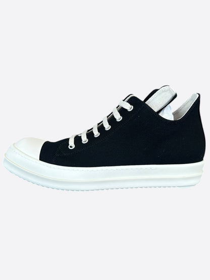 Rick Owens Black & White Hollywood Low Top Sneakers