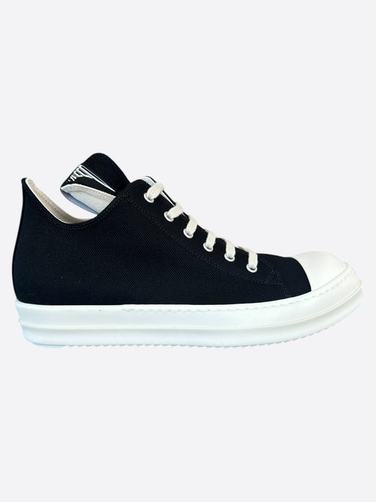 Rick Owens Black & White Hollywood Low Top Sneakers