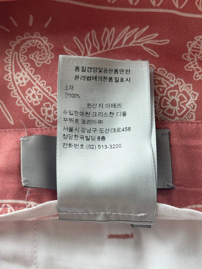 Dior Cactus Jack Pink & White Diamond Bandana Print Silk Shorts