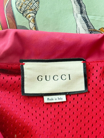 Gucci Pink & Multicolor Equestrian Graphic Button Up Shirt