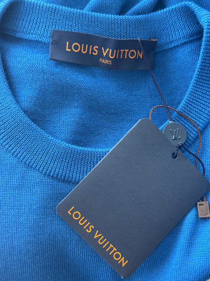 Louis Vuitton Blue & White Cloud Intarsia T-Shirt