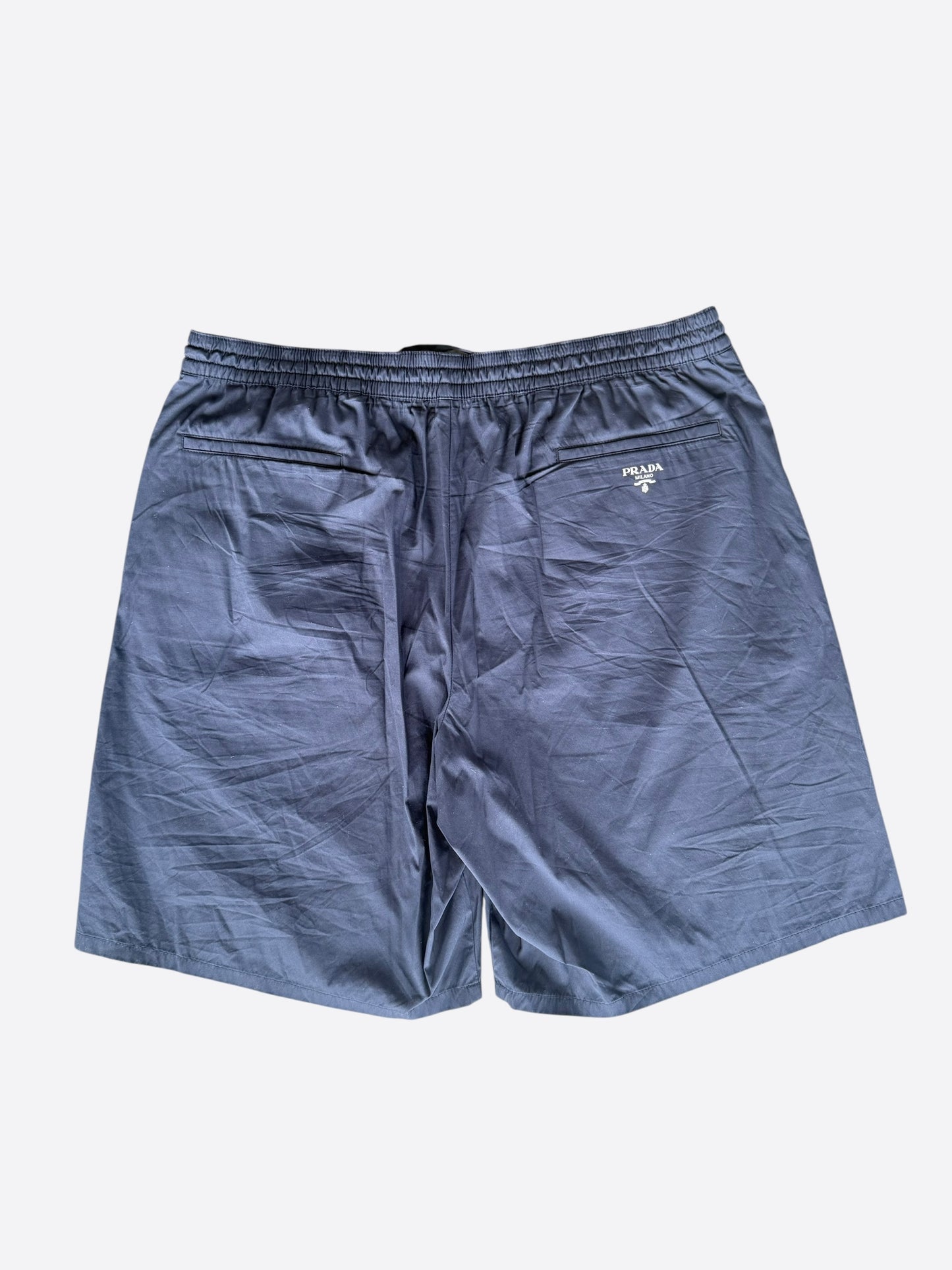 Prada Navy & White Logo Shorts