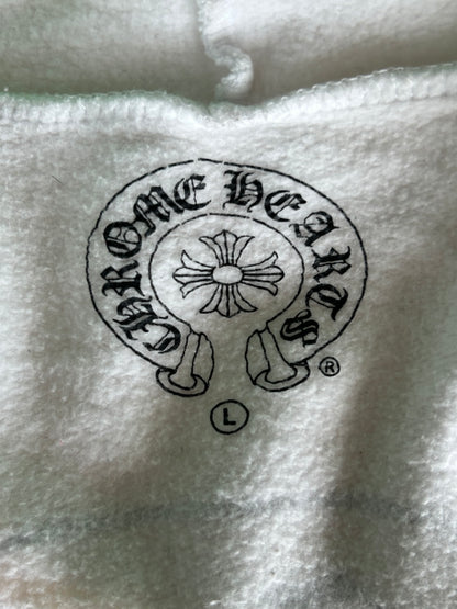 Chrome Hearts White & Black Rolling Stones Horseshoe Logo Zip Up Hoodie