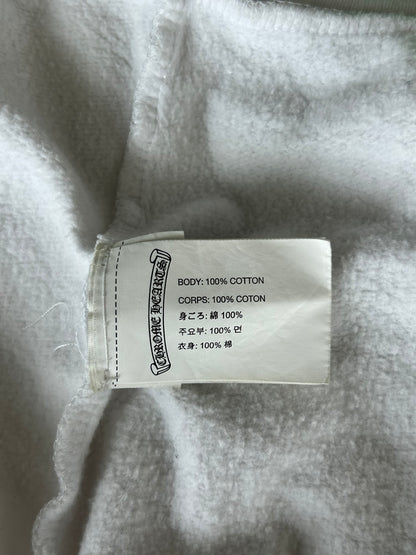 Chrome Hearts White & Black Rolling Stones Horseshoe Logo Zip Up Hoodie