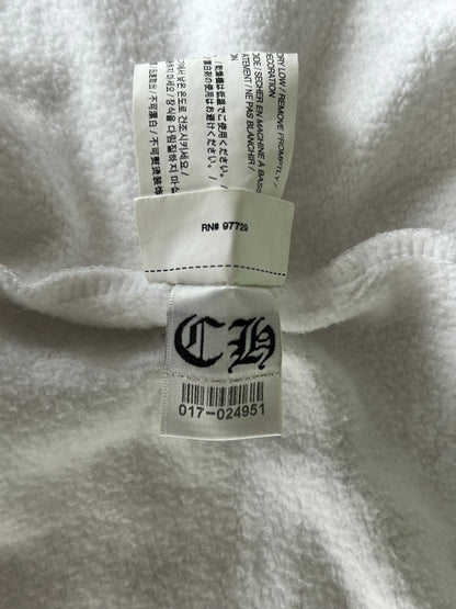 Chrome Hearts White & Black Rolling Stones Horseshoe Logo Zip Up Hoodie