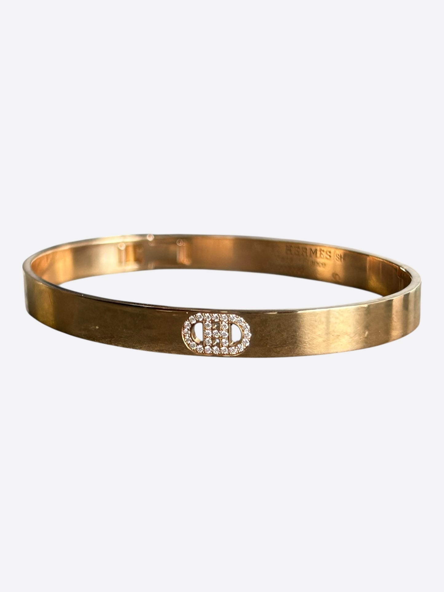 Hermes Yellow Gold & Diamond H d'Ancre Bracelet