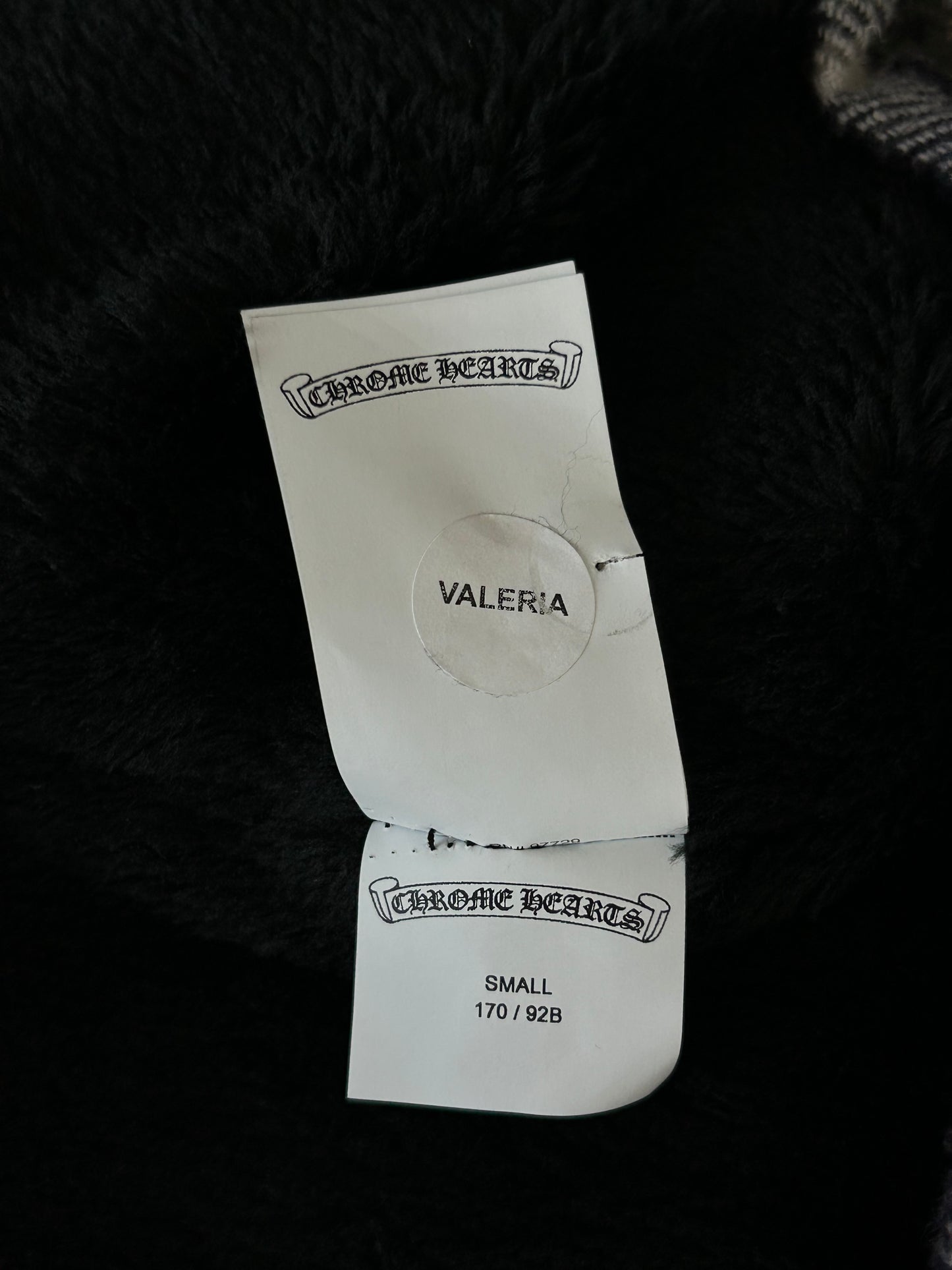 Chrome Hearts Navy & Green Plaid Sherpa Jacket