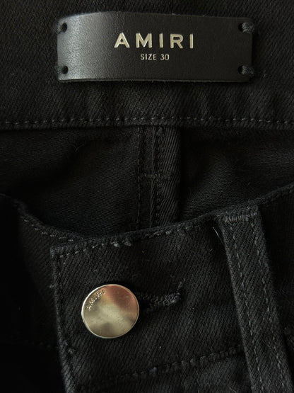 Amiri Black & Red Watercolor Patch MX1 Jeans