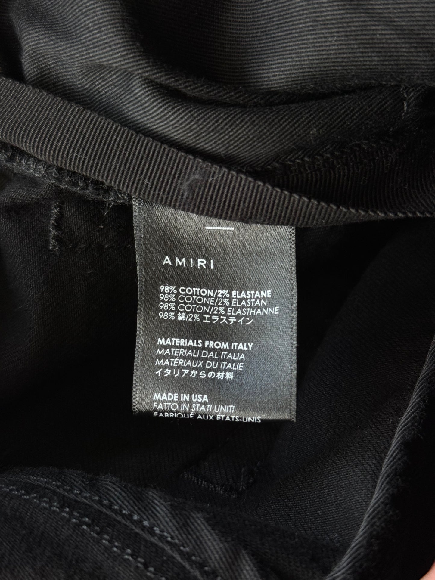 Amiri Black & Red Watercolor Patch MX1 Jeans