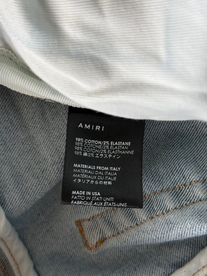 Amiri Light Blue & Orange Bandana Patch MX1 Jeans