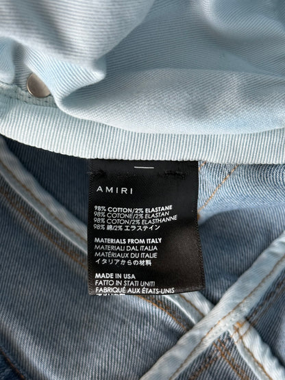 Amiri Clay Indigo Rainbow Bandana Patch Distressed Jeans