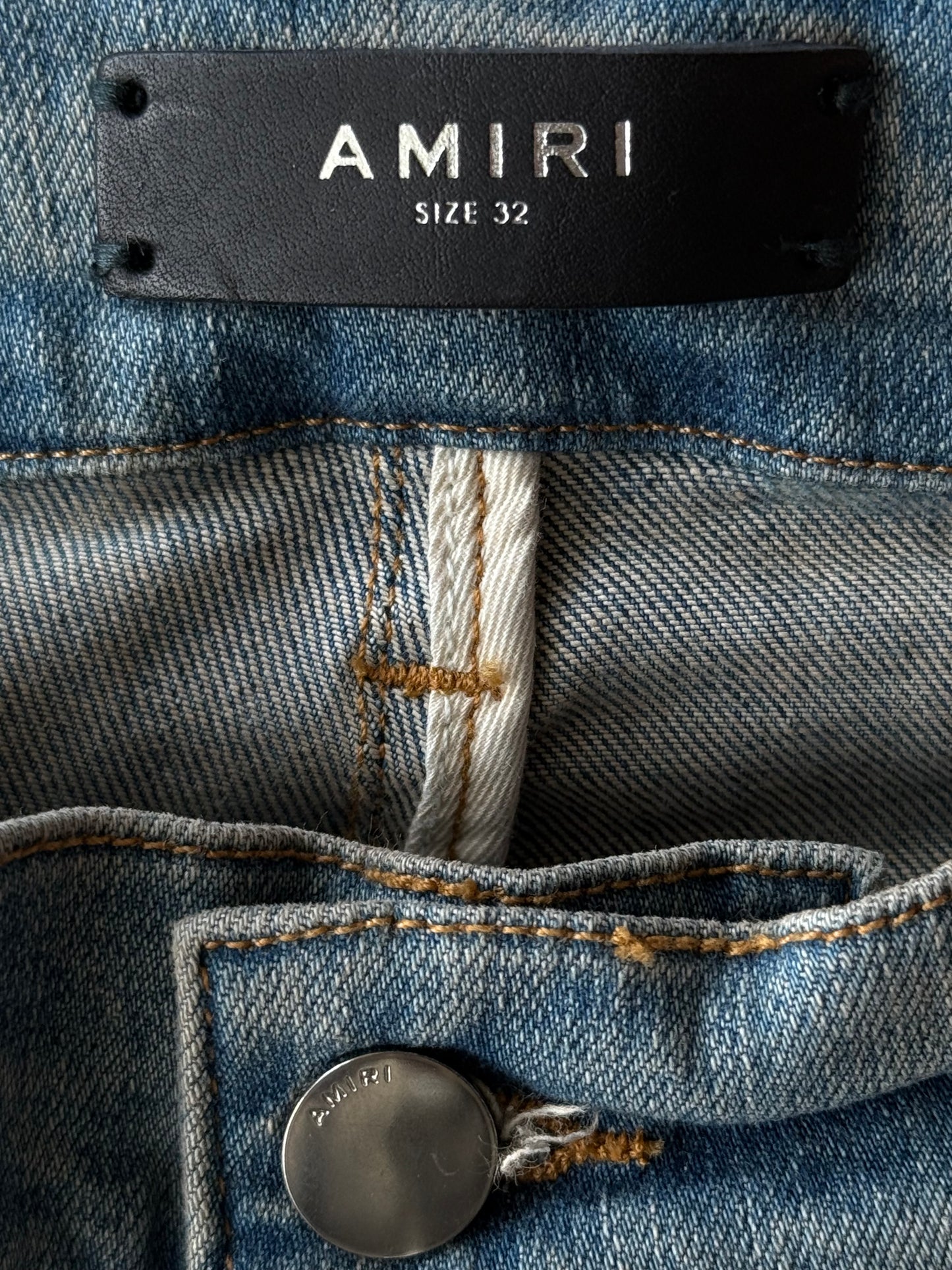 Amiri Blue Denim Core Applique Logo MX1 Jeans