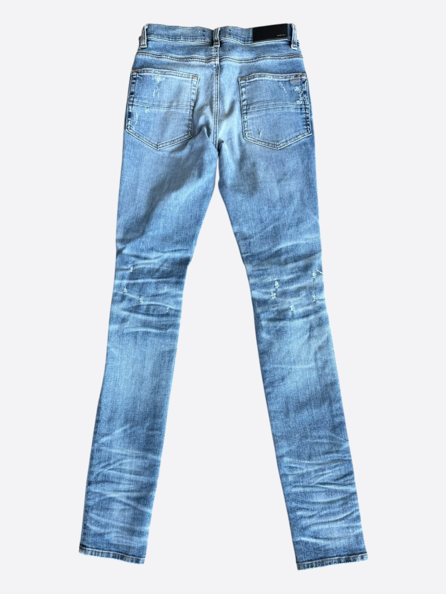 Amiri Clay Indigo Rainbow Bandana Patch Distressed Jeans