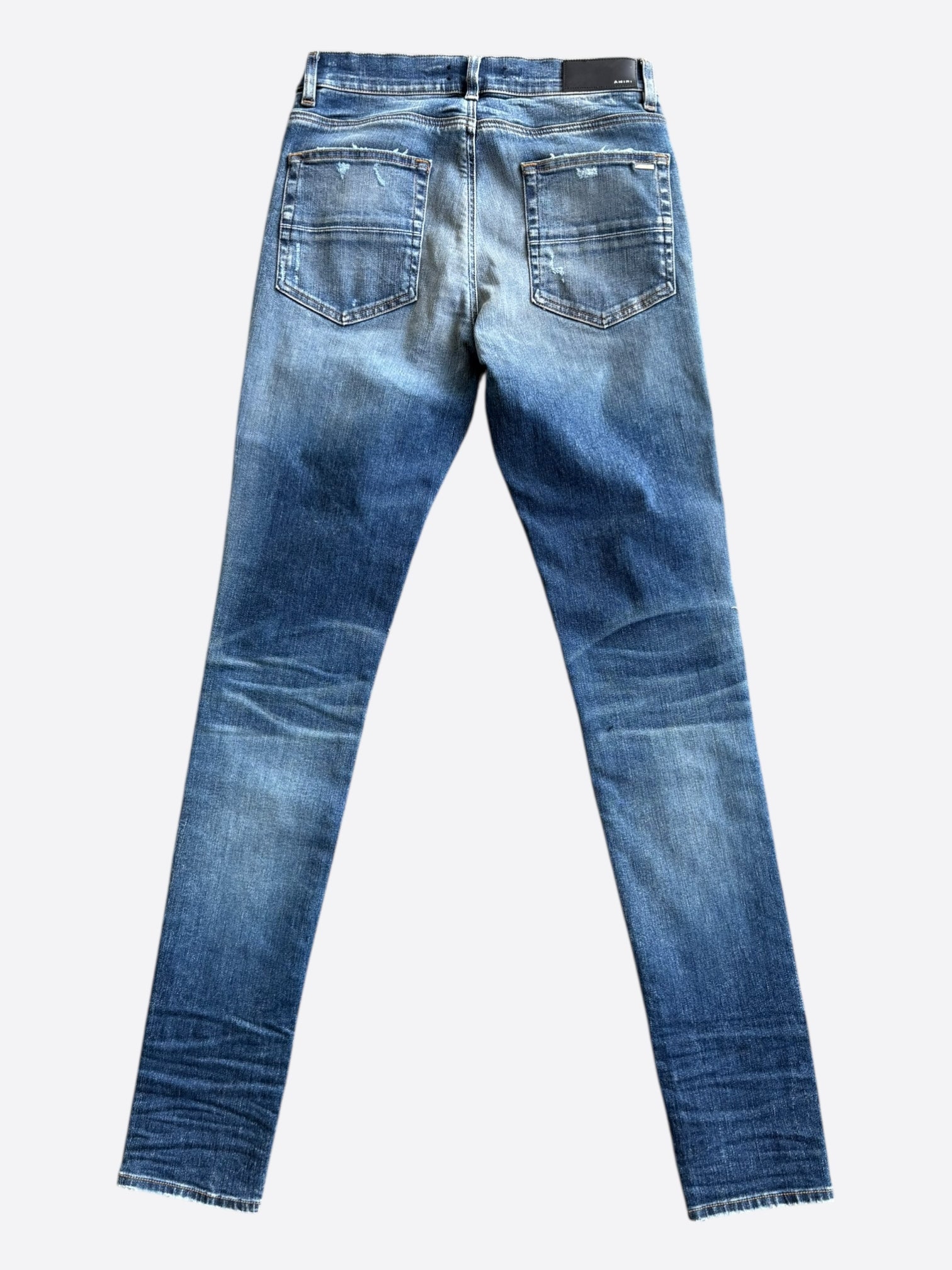 Amiri Blue & Black Quilted Leather Patch MX1 Jeans – Savonches