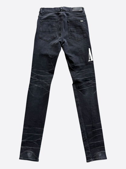 Amiri Black & White Core Applique Logo Jeans
