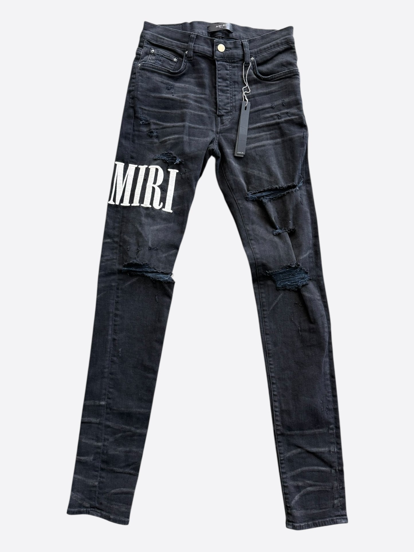 Amiri Black & White Core Applique Logo Jeans