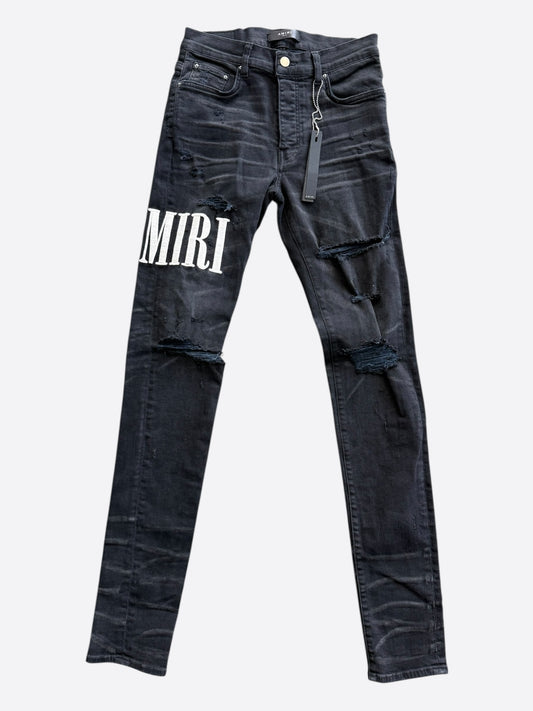 Amiri Black & White Core Applique Logo Jeans