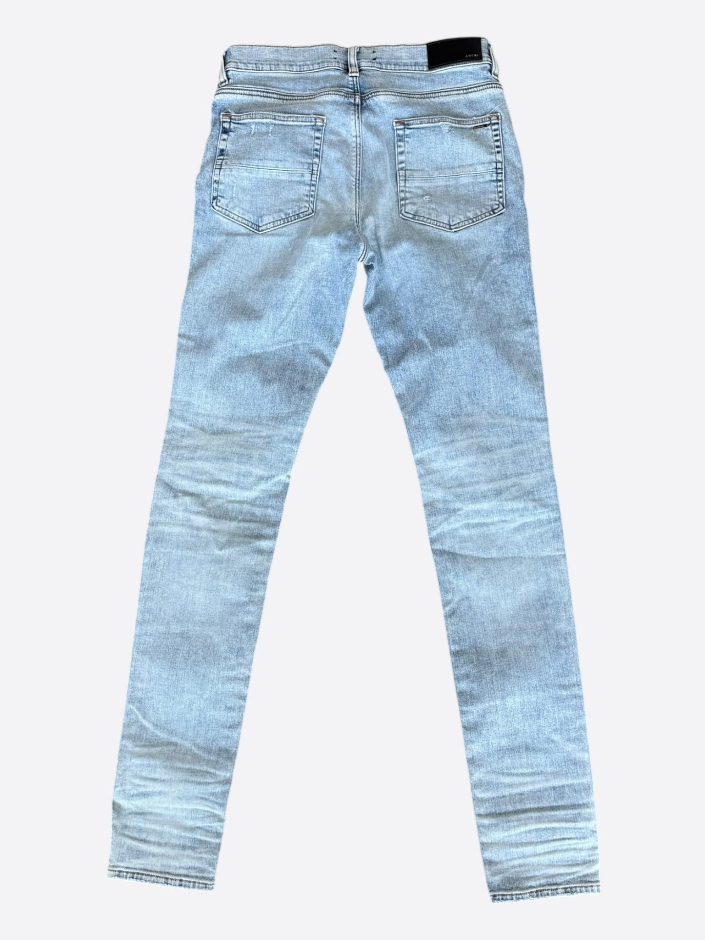 Amiri Light Indigo & White Bandana Patch MX1 Jeans