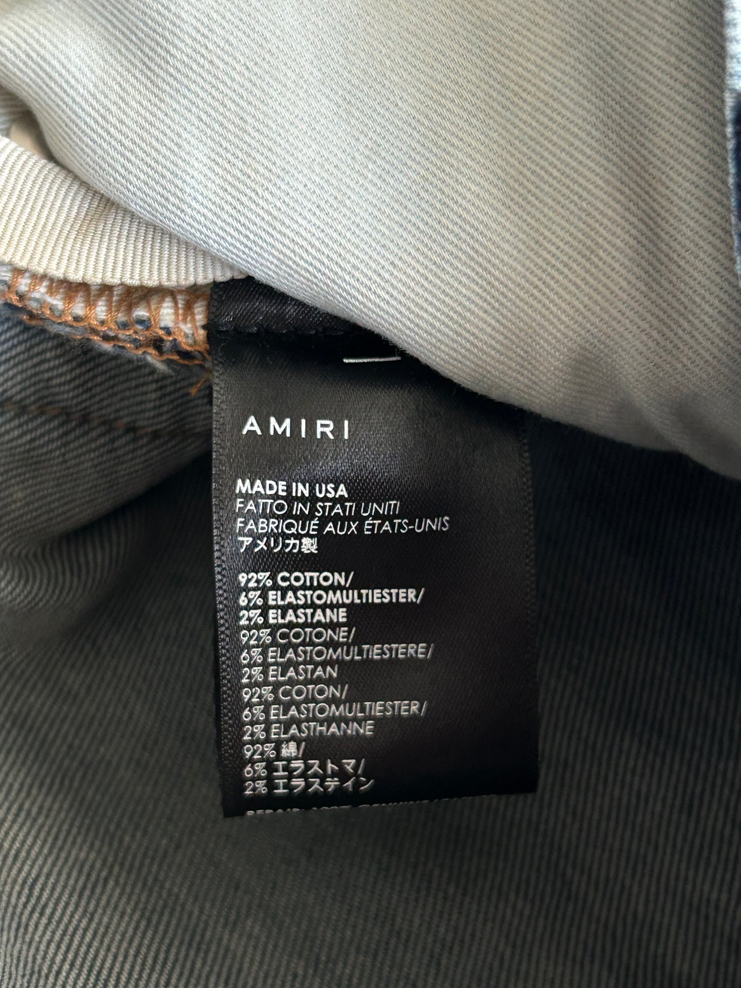 Amiri Dark Indigo & Black Patch MX1 Jeans