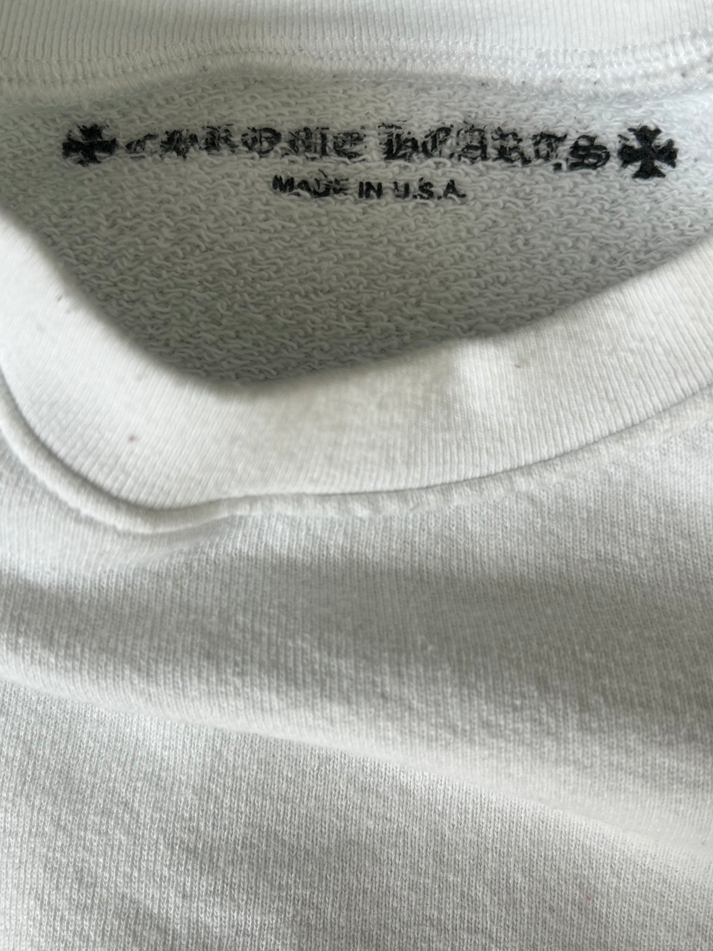Chrome Hearts Matty Boy White USA Flag Scroll Logo Sweater