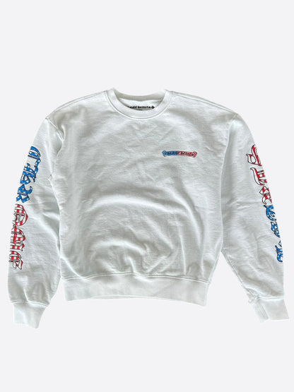 Chrome Hearts Matty Boy White USA Flag Scroll Logo Sweater