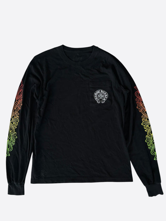 Chrome Hearts Black Gradient Circle Logo Longsleeve T-Shirt