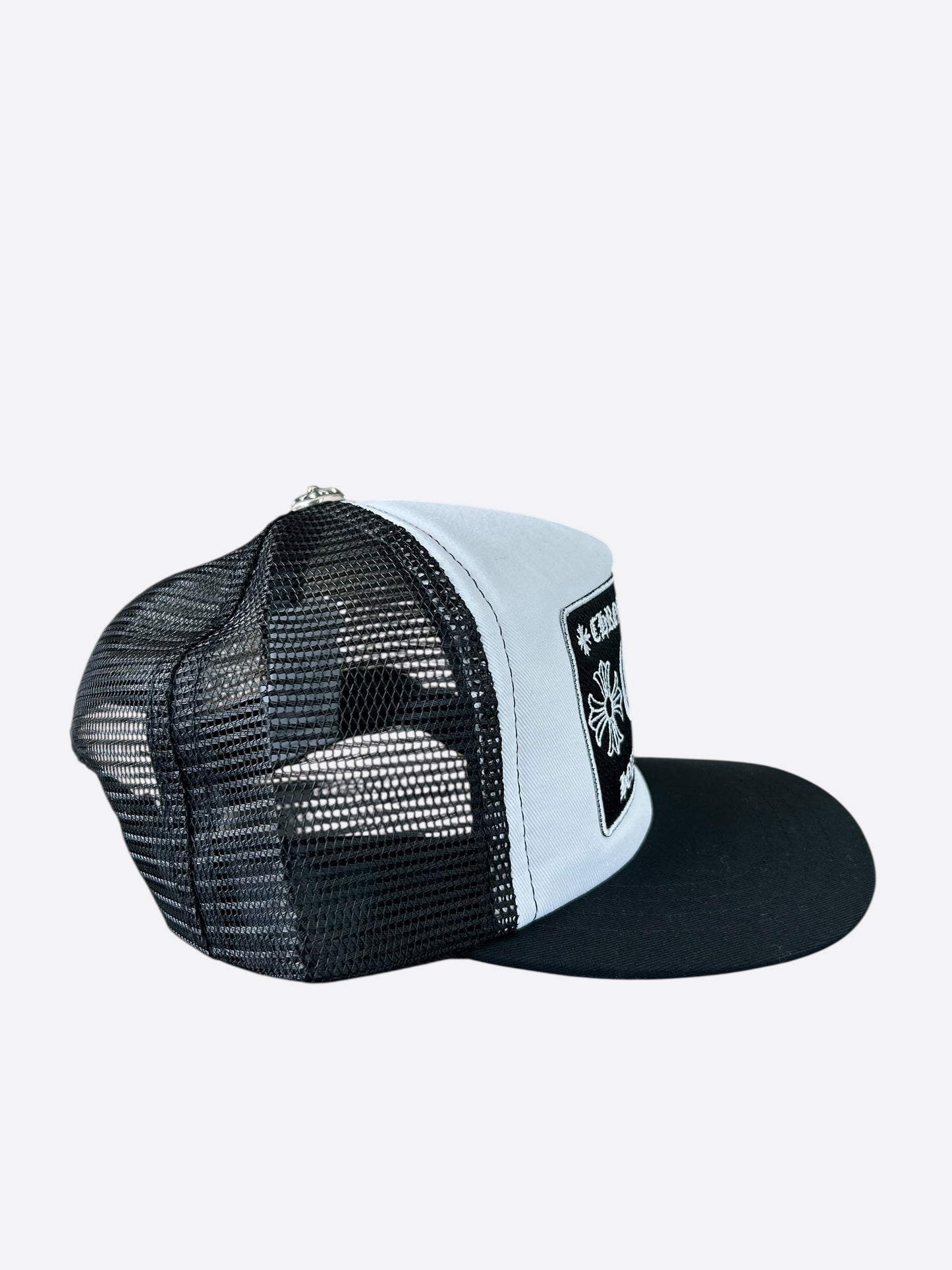 Chrome Hearts Black & White Hollywood Trucker Hat