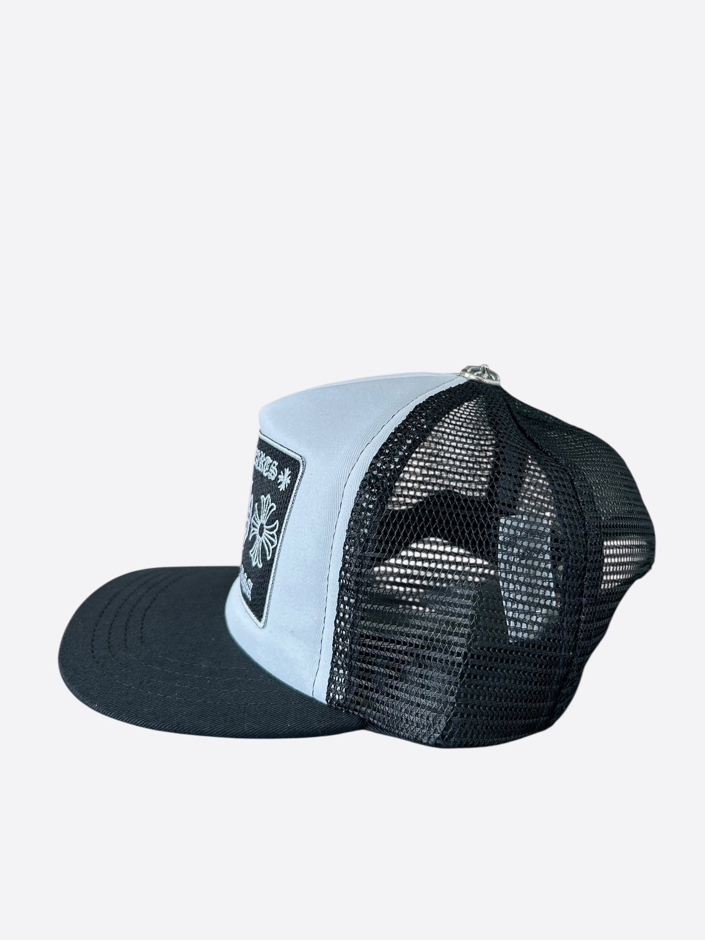 Chrome Hearts Black & White Hollywood Trucker Hat