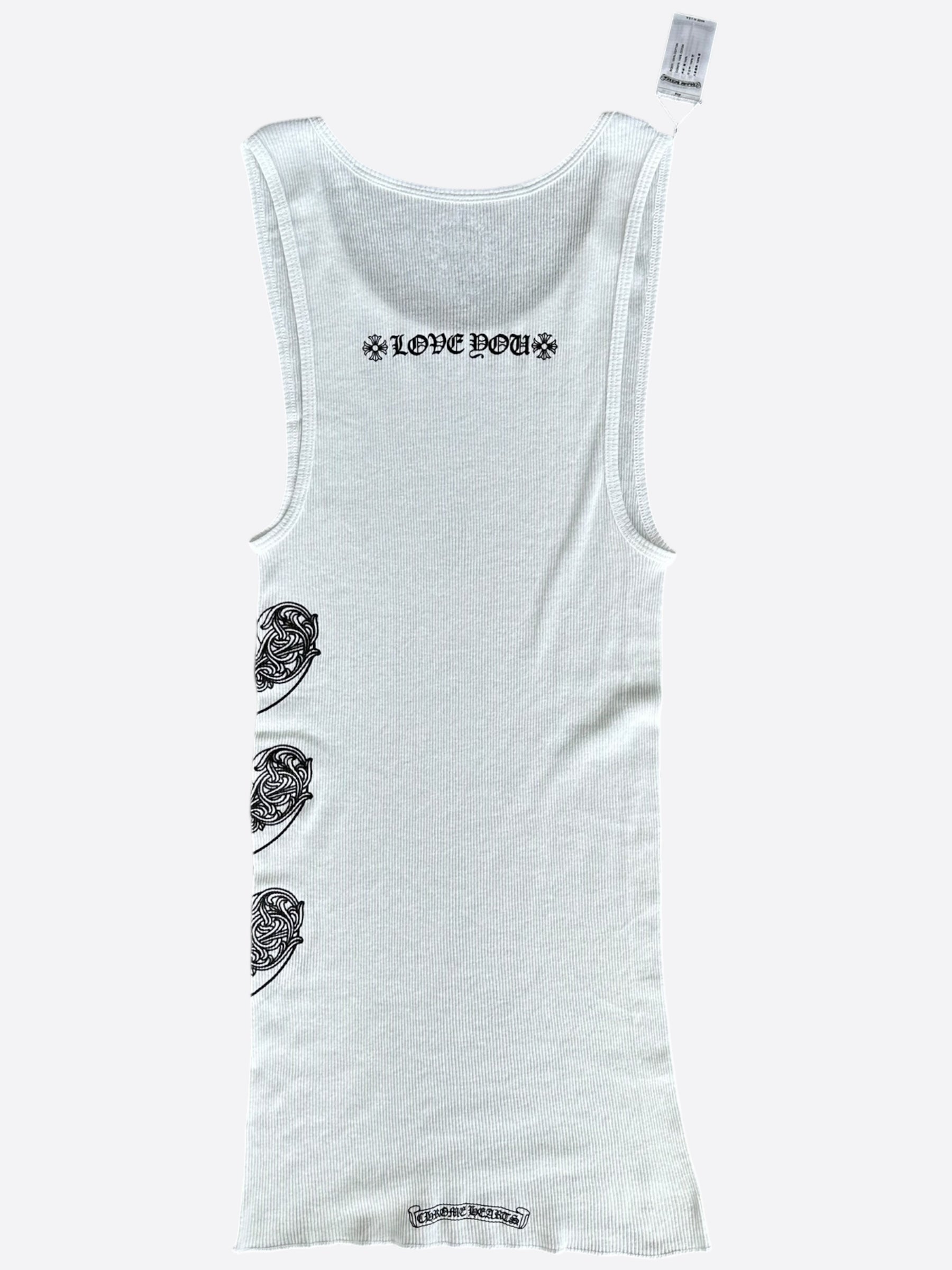 Chrome Hearts White & Black Love You Tank Top Savonches Chrome Hearts White & Black Love You Tank Top Savonches