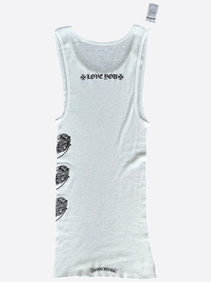 Chrome Hearts White & Black Love You Tank Top