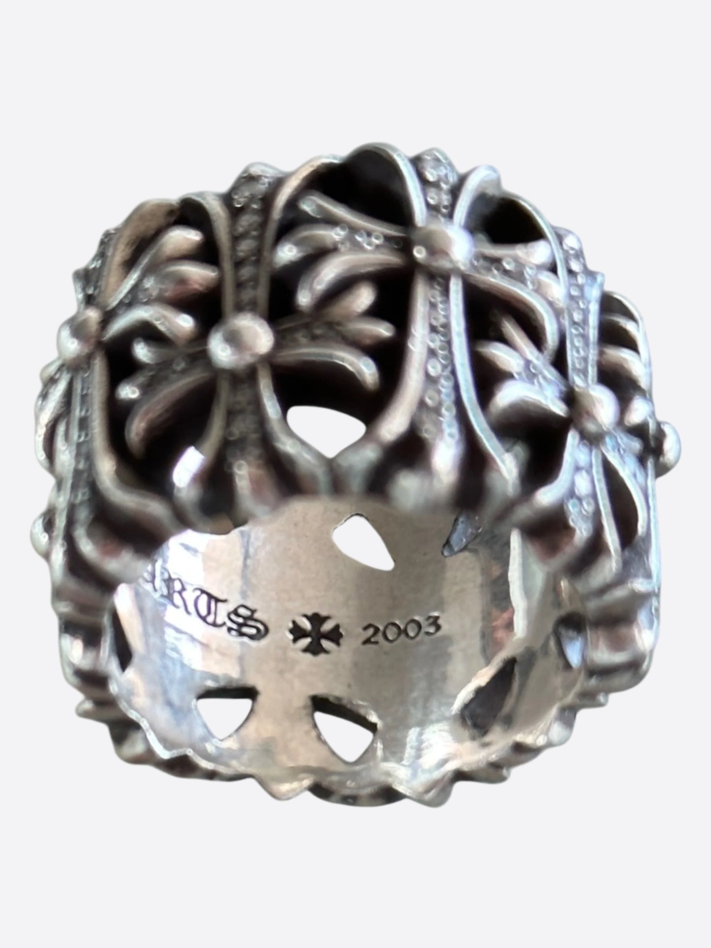 Chrome Hearts Silver & Diamond Cemetary Ring