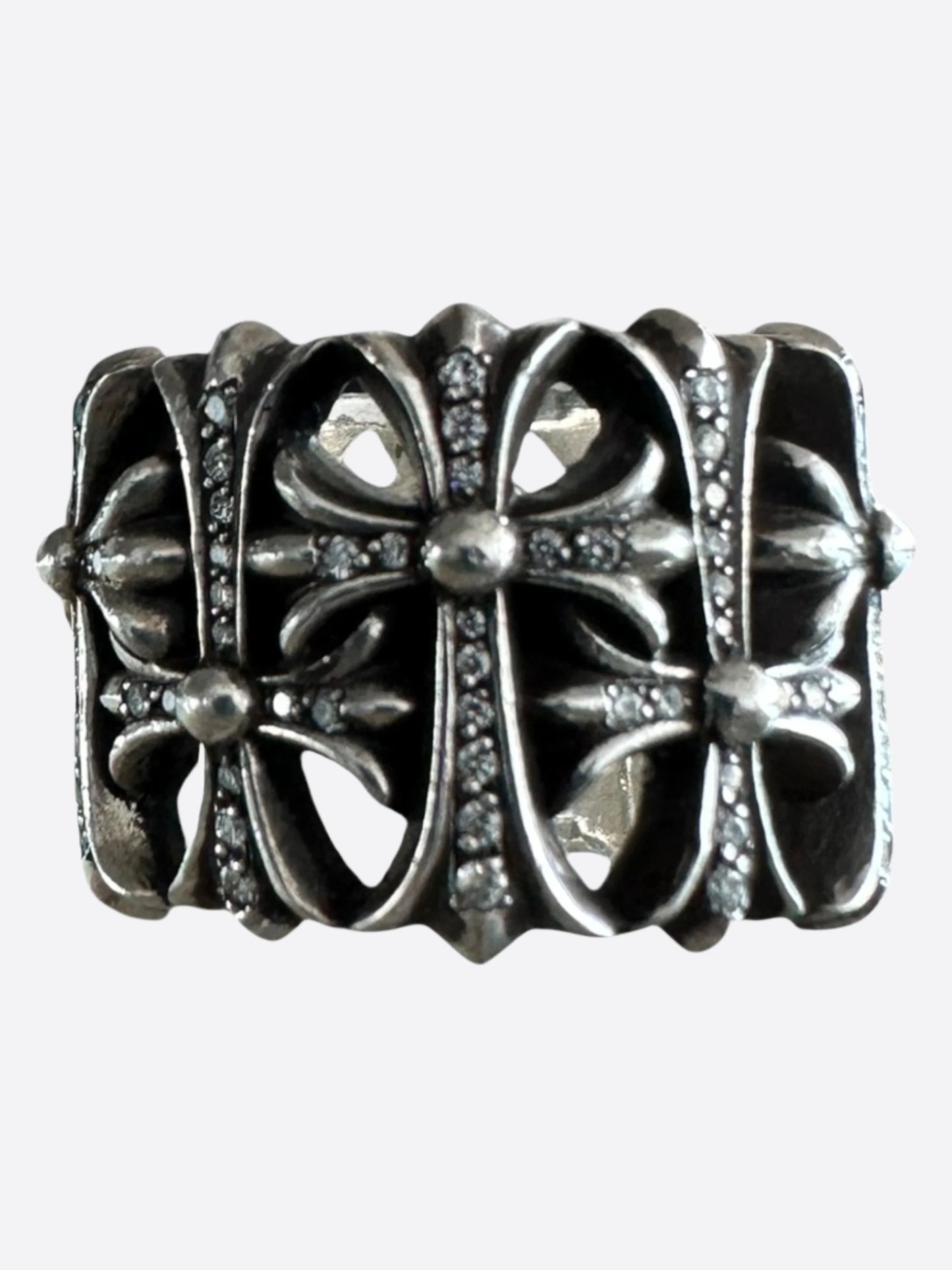 Chrome Hearts Silver & Diamond Cemetary Ring