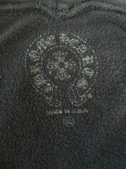 Chrome Hearts Black, White & Red Cross Logo Zip Up Hoodie