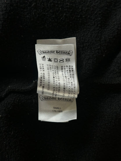 Chrome Hearts Black & White T-Bar Logo Zip Up Hoodie