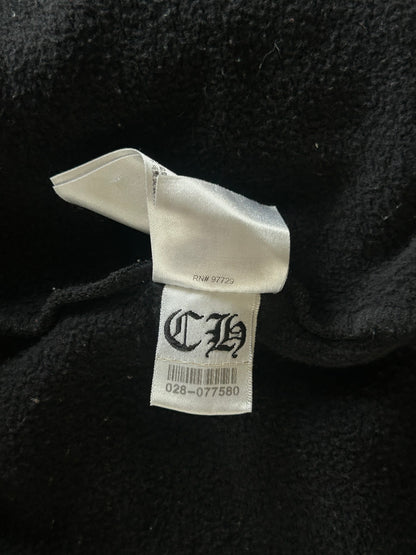 Chrome Hearts Black & White T-Bar Logo Zip Up Hoodie