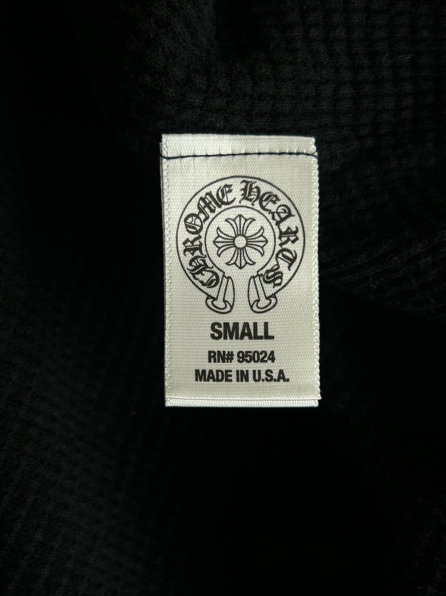 Chrome Hearts Black & White Horseshoe Cross Logo Thermal Zip Up Hoodie