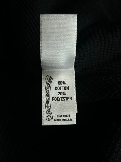 Chrome Hearts Black & White Horseshoe Cross Logo Thermal Zip Up Hoodie