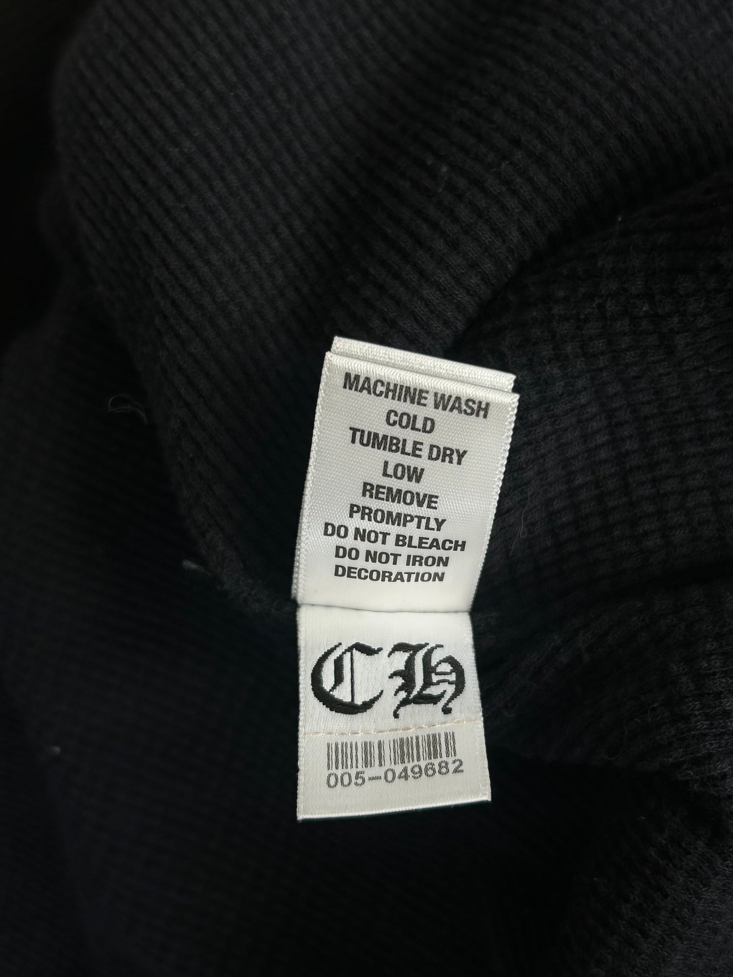 Chrome Hearts Black & White Horseshoe Cross Logo Thermal Zip Up Hoodie