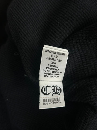 Chrome Hearts Black & White Horseshoe Cross Logo Thermal Zip Up Hoodie