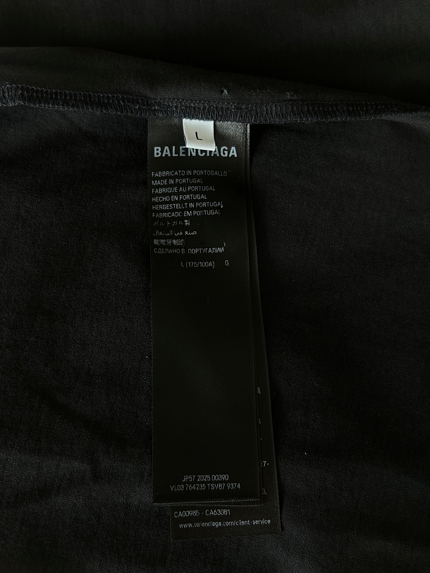 Balenciaga Black & White Paint Logo T-Shirt