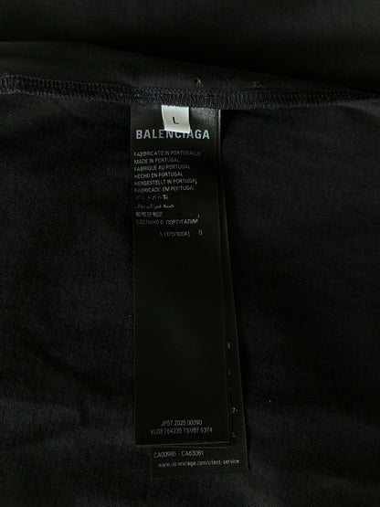 Balenciaga Black & White Paint Logo T-Shirt