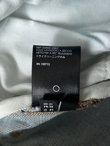Amiri Clay Indigo White Patch Thrasher Jeans